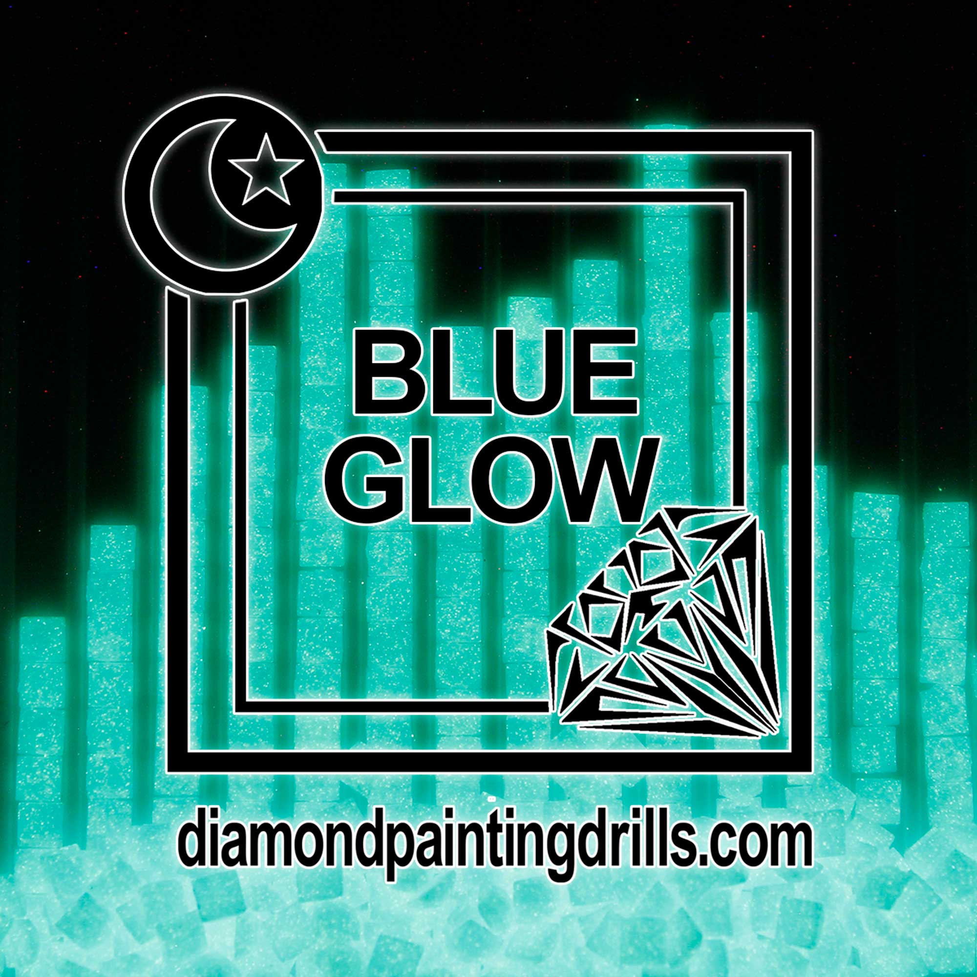 Blue Glow in the Dark Square Drills - Diamond Painting Drills